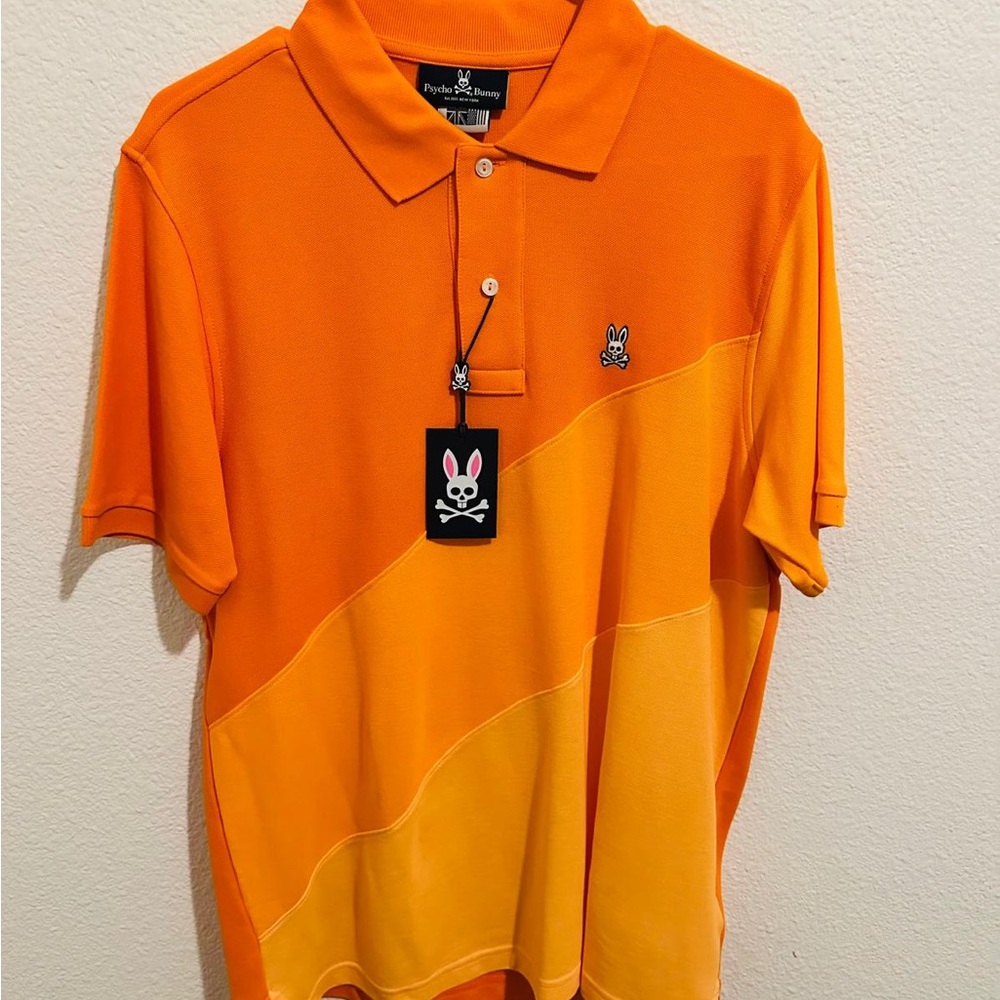 Psycho Bunny Men's Vibrant Orange Polo